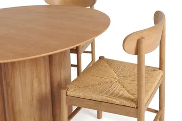 Juno Matgrupp runt 110 cm Ek med 4 Malte Matstolar - Möbler - Bord & matgrupp - Matgrupp