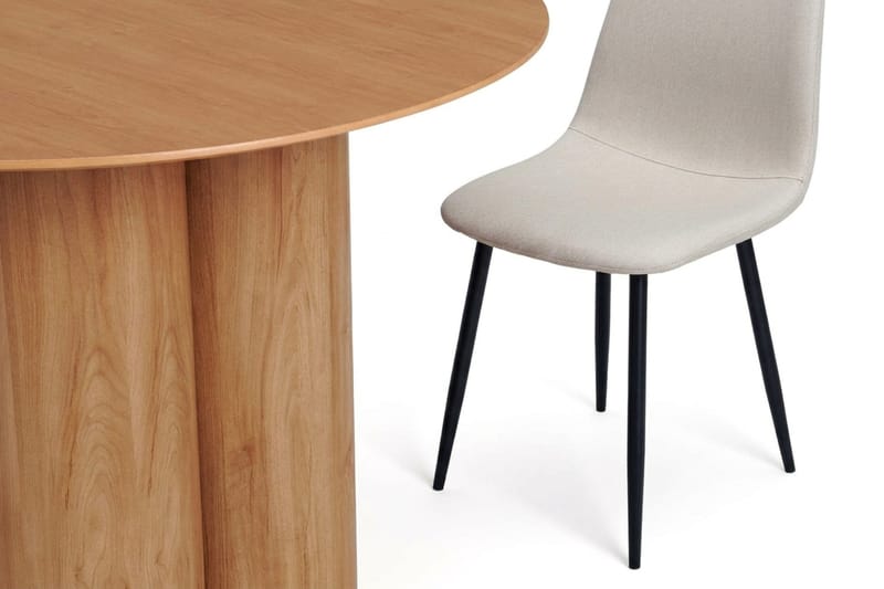Juno Matgrupp runt 110 cm Ek med 4 Nibe Matstolar - Ek - Möbler - Bord & matgrupp - Matgrupp