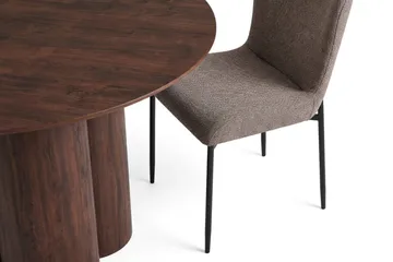 Juno Matgrupp runt 110 cm Valnöt med 4 Elsie Matstolar - Valnöt - Möbler - Bord & matgrupp - Matgrupp