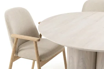 Juno Matgrupp runt 110 cm Vitlaserad med 4 Reciclar Matstolar - Vitlaserad ek - Möbler - Bord & matgrupp - Matgrupp