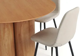 Juno Matgrupp runt 130 cm Ek med 6 Nibe Matstolar - Ek - Möbler - Bord & matgrupp - Matgrupp