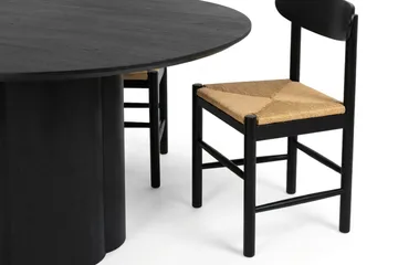 Juno Matgrupp runt 150 cm Svart med 6 Malte Matstolar - Möbler - Bord & matgrupp - Matgrupp