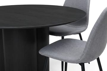 Juno Matgrupp runt 150 cm Svart med 6 Nibe Matstolar - Svart - Möbler - Bord & matgrupp - Matgrupp