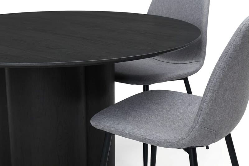 Juno Matgrupp runt 150 cm Svart med 6 Nibe Matstolar - Svart - Möbler - Bord & matgrupp - Matgrupp