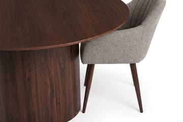 Juno Matgrupp runt 150 cm Valnöt med 6 Filippa Matstolar - Valnöt - Möbler - Bord & matgrupp - Matgrupp