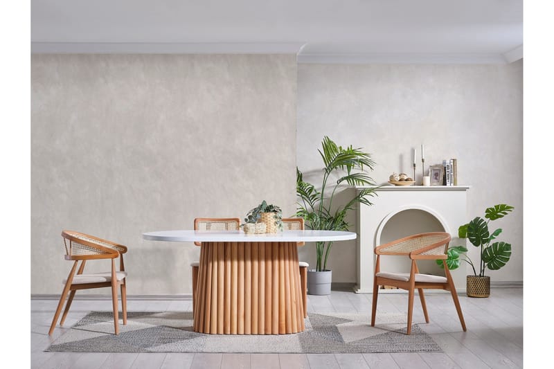 Karamea Matbord 170 cm Oval - Vit/Natur - Möbler - Bord & matgrupp - Matbord & köksbord