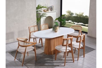 Karamea Matbord 170 cm Oval - Vit/Natur - Möbler - Bord & matgrupp - Matbord & köksbord