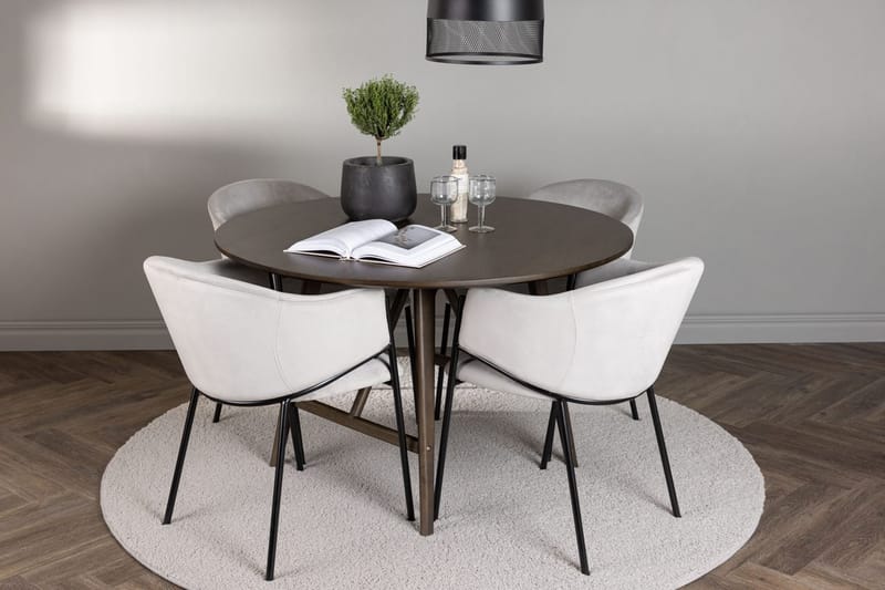 Kaseidon Matbord 100 cm med 4 Evelina Karmstol