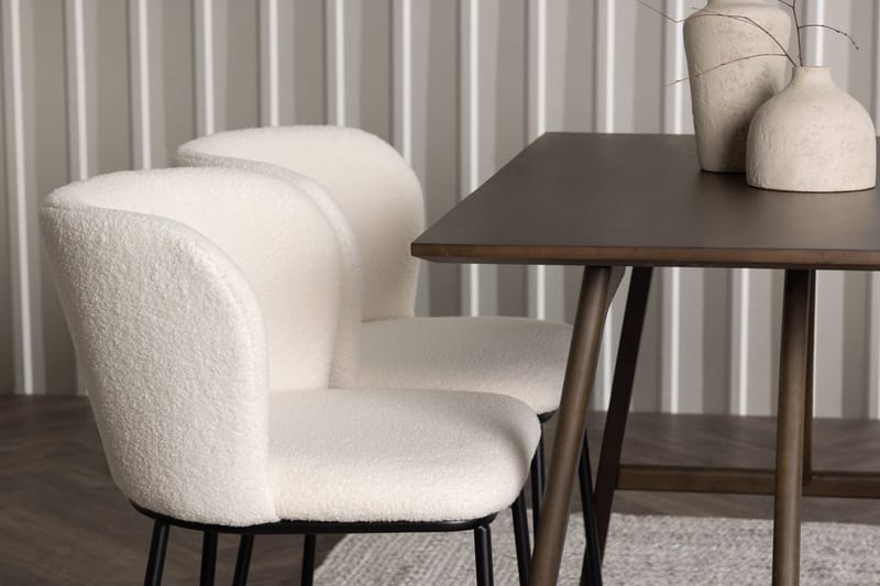 Kaseidon Matbord 120x80 cm med 4 Edina Matstol - Mörkbrun - Möbler - Bord & matgrupp - Matgrupp