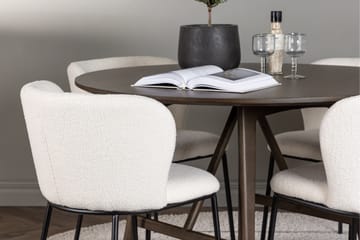 Kaseidon Matgrupp 100 cm Rund med 4 Edina Stolar - Mörkbrun - Möbler - Bord & matgrupp - Matgrupp