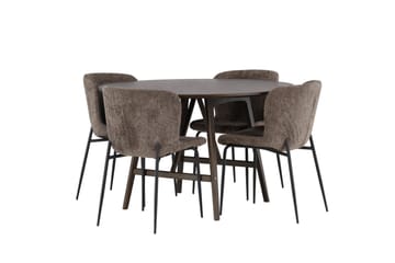 Kaseidon Matgrupp 100 cm Rund med 4 Modesto stolar - Svart - Möbler - Bord & matgrupp - Matgrupp
