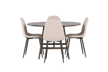 Kaseidon Matgrupp 100 cm Rund med 4 Polar stolar - Beige - Möbler - Bord & matgrupp - Matgrupp