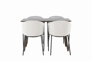 Kaseidon Matgrupp 120 cm Rektangulär med 4 Evelina stolar - Svart - Möbler - Bord & matgrupp - Matgrupp