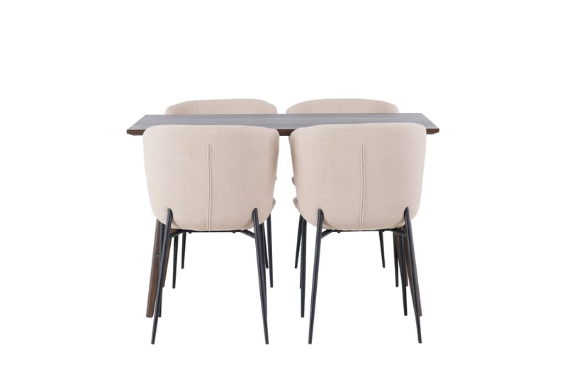 Kaseidon Matgrupp 120 cm Rektangulär med 4 Modesto stolar - Beige - Möbler - Bord & matgrupp - Matgrupp