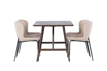 Kaseidon Matgrupp 120 cm Rektangulär med 4 Modesto stolar - Beige - Möbler - Bord & matgrupp - Matgrupp