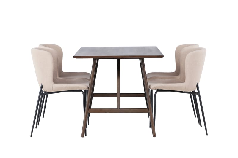 Kaseidon Matgrupp 120 cm Rektangulär med 4 Modesto stolar - Beige - Möbler - Bord & matgrupp - Matgrupp