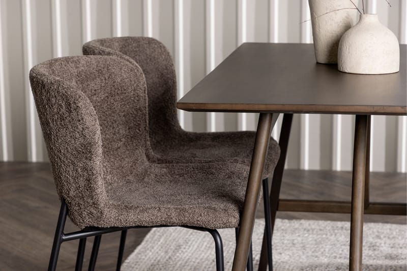 Kaseidon Matgrupp 120 cm Rektangulär med 4 Modesto stolar - Mörkbrun - Möbler - Bord & matgrupp - Matgrupp