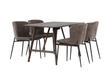 Kaseidon Matgrupp 120 cm Rektangulär med 4 Modesto stolar - Mörkbrun - Möbler - Bord & matgrupp - Matgrupp
