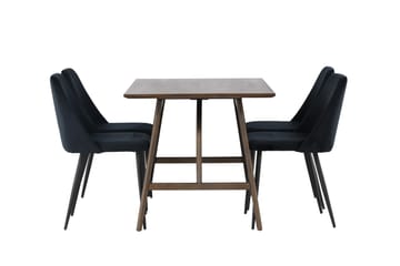 Kaseidon Matgrupp 120 cm Rektangulär med 4 Night stolar - Svart - Möbler - Bord & matgrupp - Matgrupp