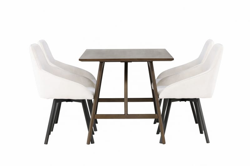 Kaseidon Matgrupp 120 cm Rektangulär med 4 Rosie stolar - Beige - Möbler - Bord & matgrupp - Matgrupp