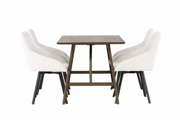 Kaseidon Matgrupp 120 cm Rektangulär med 4 Rosie stolar - Beige - Möbler - Bord & matgrupp - Matgrupp