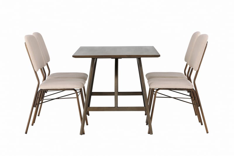 Kaseidon Matgrupp 120 cm Rektangulär med 4 Seda stolar - Beige - Möbler - Bord & matgrupp - Matgrupp