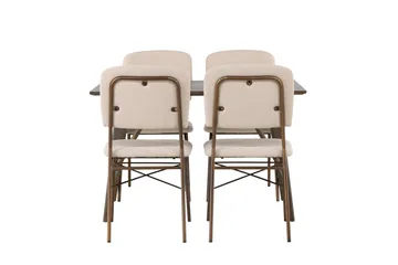 Kaseidon Matgrupp 120 cm Rektangulär med 4 Seda stolar - Beige - Möbler - Bord & matgrupp - Matgrupp