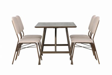 Kaseidon Matgrupp 120 cm Rektangulär med 4 Seda stolar - Beige - Möbler - Bord & matgrupp - Matgrupp