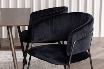 Kaseidon Matgrupp 120 cm Rektangulär med 4 Selma Stolar - Svart - Möbler - Bord & matgrupp - Matgrupp