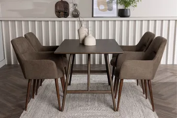 Kaseidon Matgrupp 120 cm Rektangulär med 4 Tomorrow stolar - Brun - Möbler - Bord & matgrupp - Matgrupp