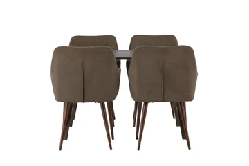 Kaseidon Matgrupp 120 cm Rektangulär med 4 Tomorrow stolar - Brun - Möbler - Bord & matgrupp - Matgrupp