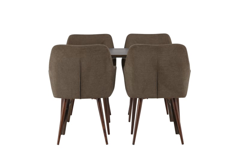 Kaseidon Matgrupp 120 cm Rektangulär med 4 Tomorrow stolar, Brun