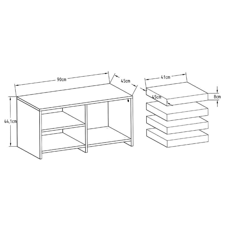 Kavon Soffbordsset 90x44,1x45 cm - Antracit - Möbler - Bord & matgrupp - Soffbord