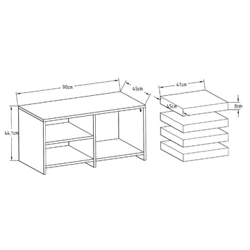 Kavon Soffbordsset 90x44,1x45 cm - Valnöt - Möbler - Bord & matgrupp - Soffbord