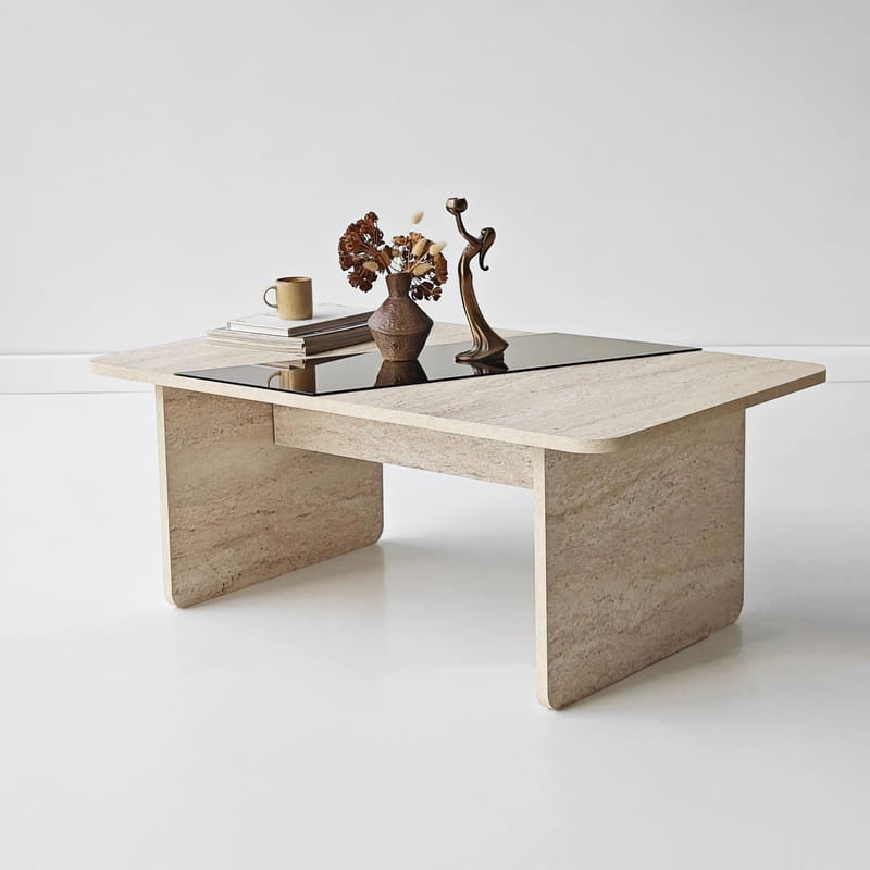 Kelrosin Soffbord Rektangulär - Bronzie Och Travertin - Möbler - Bord & matgrupp - Soffbord