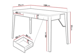 Aditiya Skrivbord 71x139 cm - Brun - Möbler - Bord & matgrupp - Kontorsbord - Skrivbord