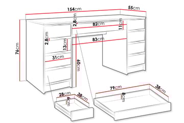 Adrash Skrivbord 55x154 cm - Brun - Möbler - Bord & matgrupp - Kontorsbord - Skrivbord