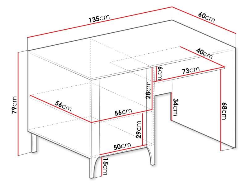 Aggarwal Skrivbord 135 cm - Möbler - Bord & matgrupp - Kontorsbord - Skrivbord