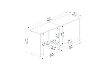 Akser Skrivbord 47x180 cm - Brun/Antracit - Möbler - Bord & matgrupp - Kontorsbord - Skrivbord