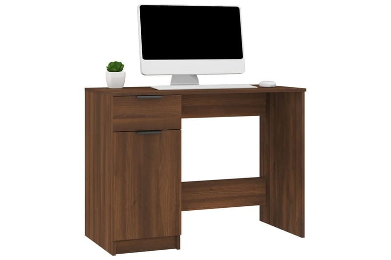 beBasic Skrivbord brun ek 100x50x75 cm konstruerat trä - Brown - Skrivbord - Datorbord