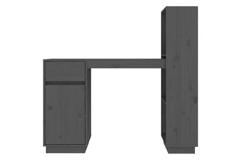 beBasic Skrivbord grå 110x53x117 cm massiv furu - Grey - Skrivbord - Datorbord