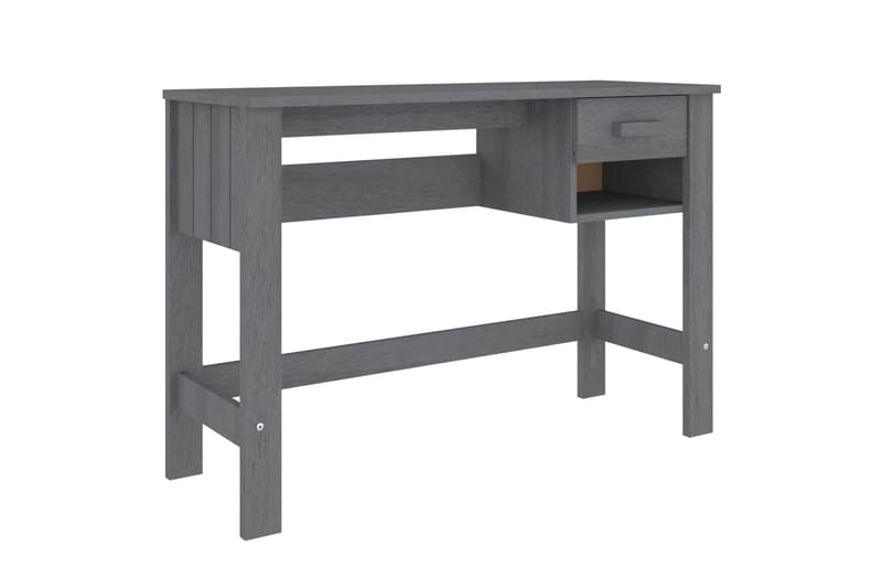 beBasic Skrivbord mörkgrå 110x40x75 cm massiv furu - Grey - Skrivbord - Datorbord
