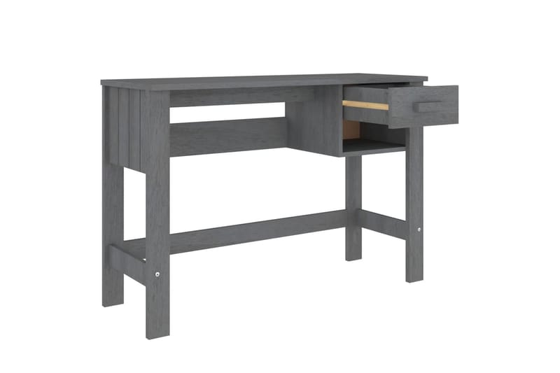 beBasic Skrivbord mörkgrå 110x40x75 cm massiv furu - Grey - Skrivbord - Datorbord