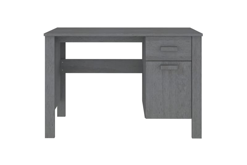 beBasic Skrivbord mörkgrå 113x50x75 cm massiv furu - Grey - Skrivbord - Datorbord