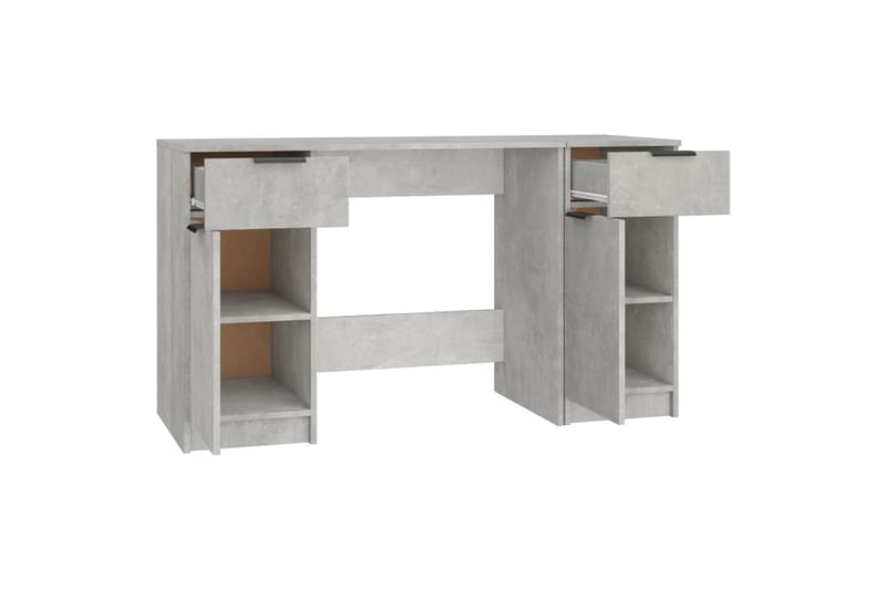 beBasic Skrivbord med sidoskåp betonggrå konstruerat trä - Grey - Skrivbord - Datorbord
