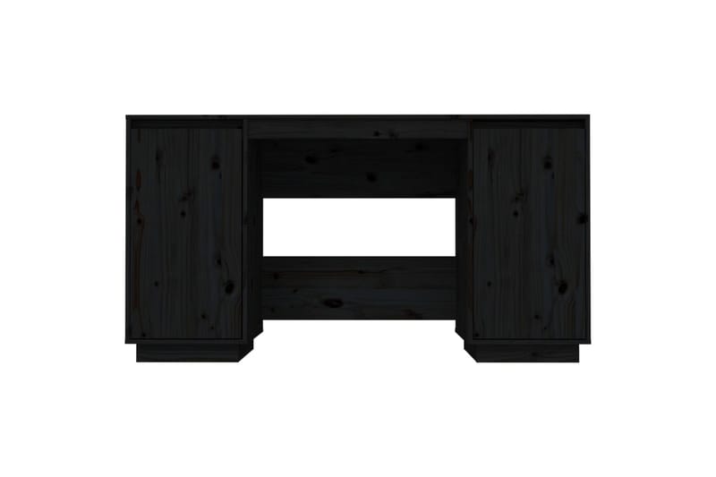 beBasic Skrivbord svart 140x50x75 cm massiv furu - Black - Skrivbord - Datorbord