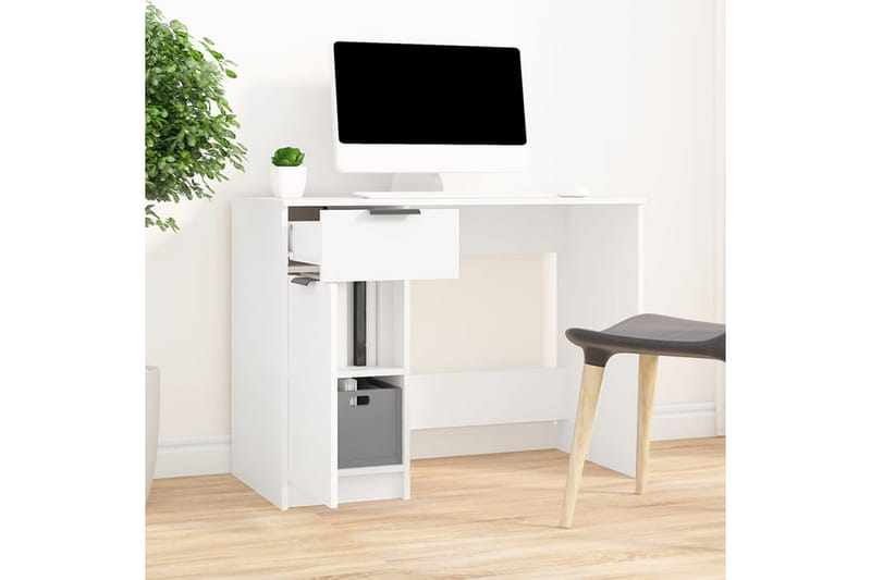 beBasic Skrivbord vit 100x50x75 cm konstruerat trä - White - Skrivbord - Datorbord