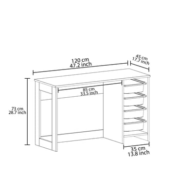 Branik Skrivbord 120x73x45 cm - Grå - Möbler - Bord & matgrupp - Kontorsbord - Skrivbord