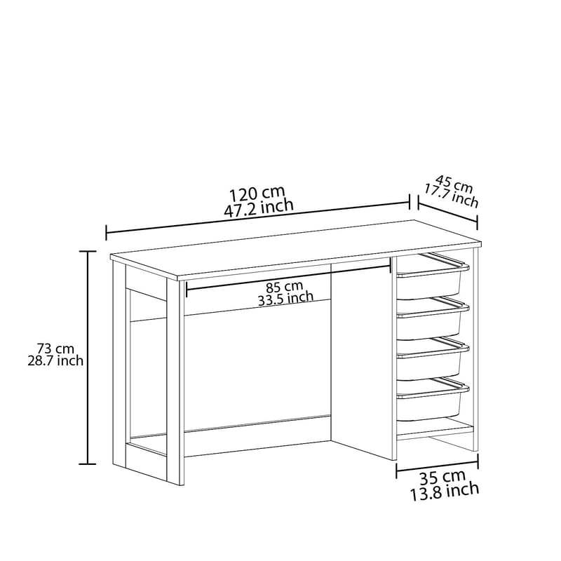 Branik Skrivbord 120x73x45 cm - Grå - Möbler - Bord & matgrupp - Kontorsbord - Skrivbord