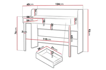 Buhan Skrivbord 60x124 cm - Beige/Brun - Möbler - Bord & matgrupp - Kontorsbord - Skrivbord